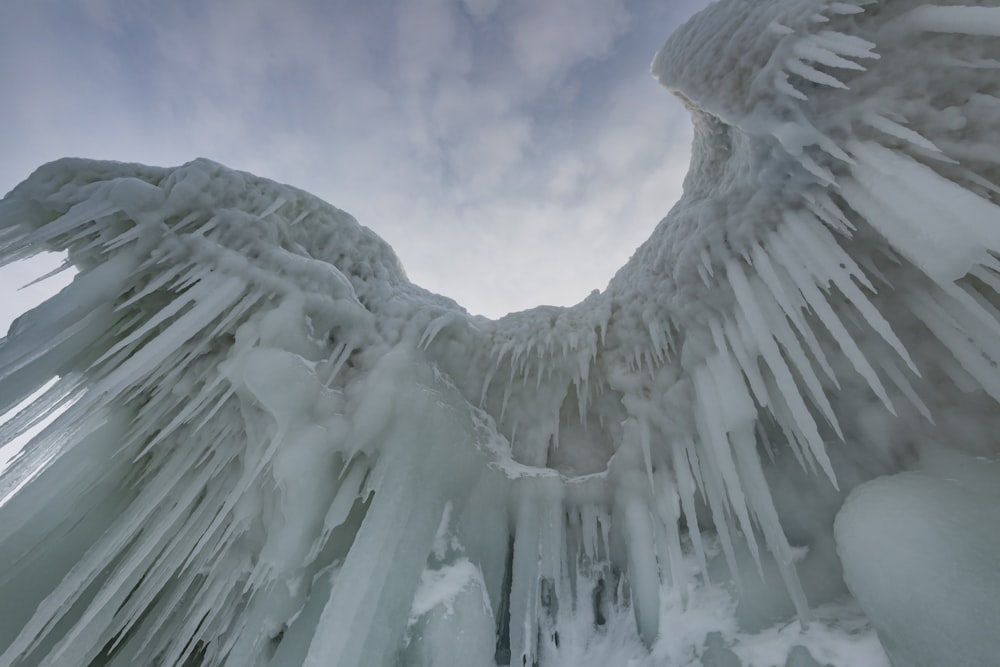 low angle view of white snow