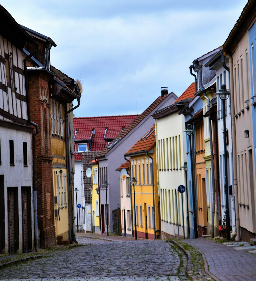 assorted-color alley street