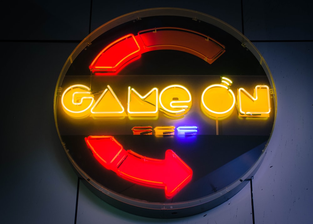 Game-on neon signage