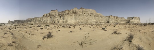 desert across gray mountain in Sistan and Baluchestan Province Iran