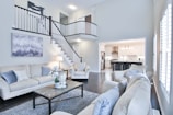 white fabric sofa set