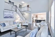 white fabric sofa set