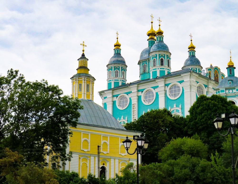 blue and white cathedral photography