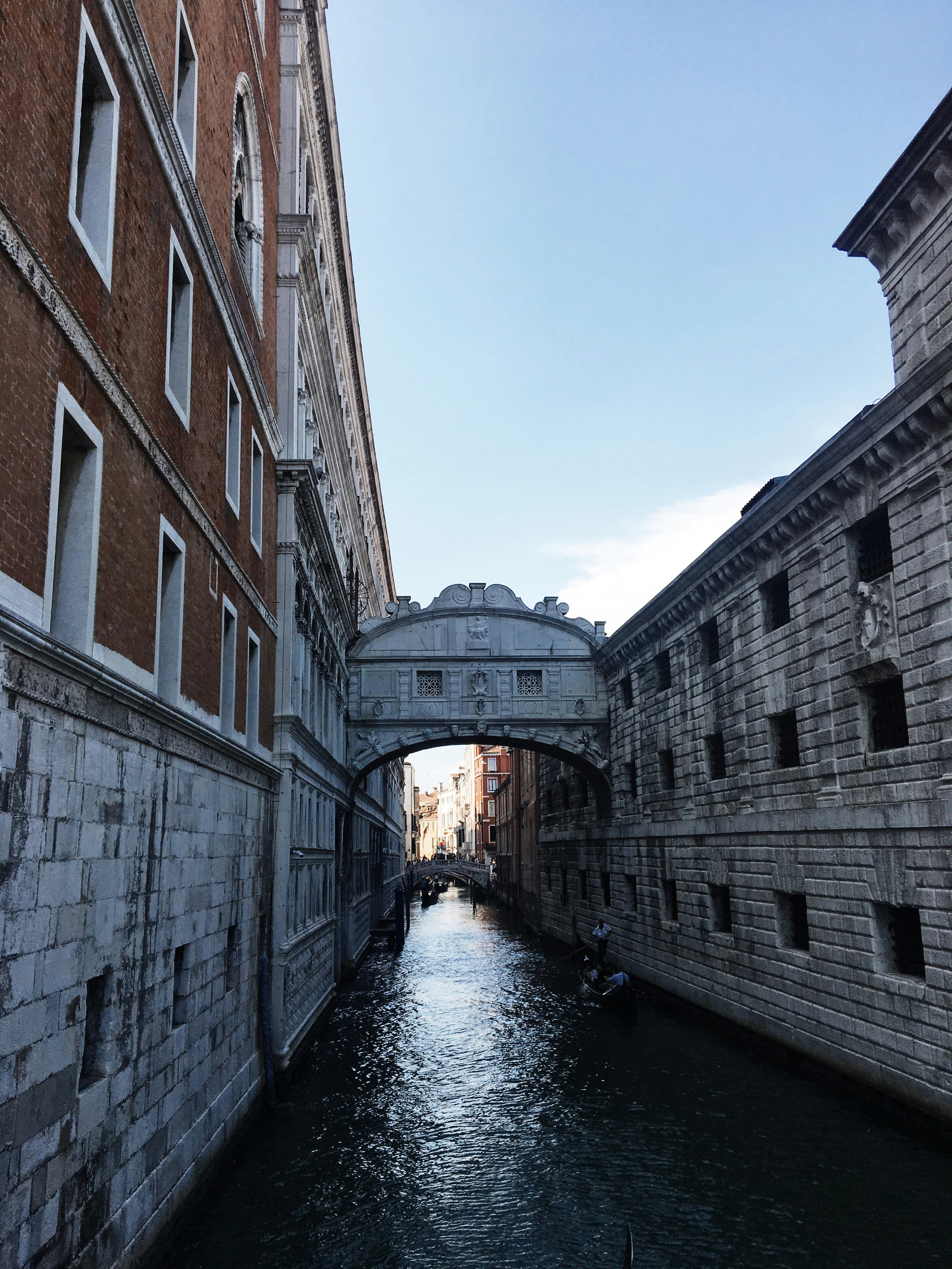 river between building