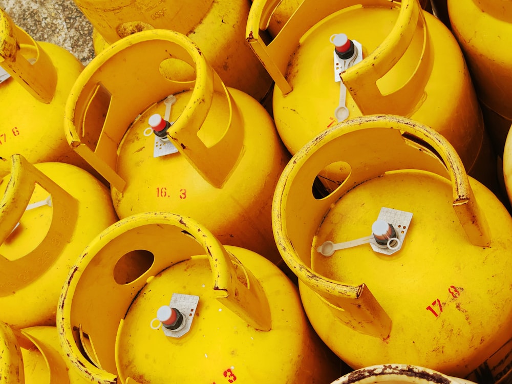 yellow propane tanks