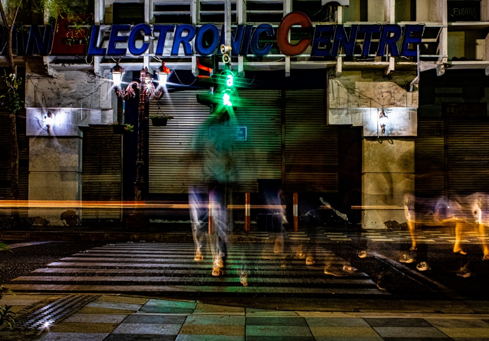 multicolored LED lights outside building during night time