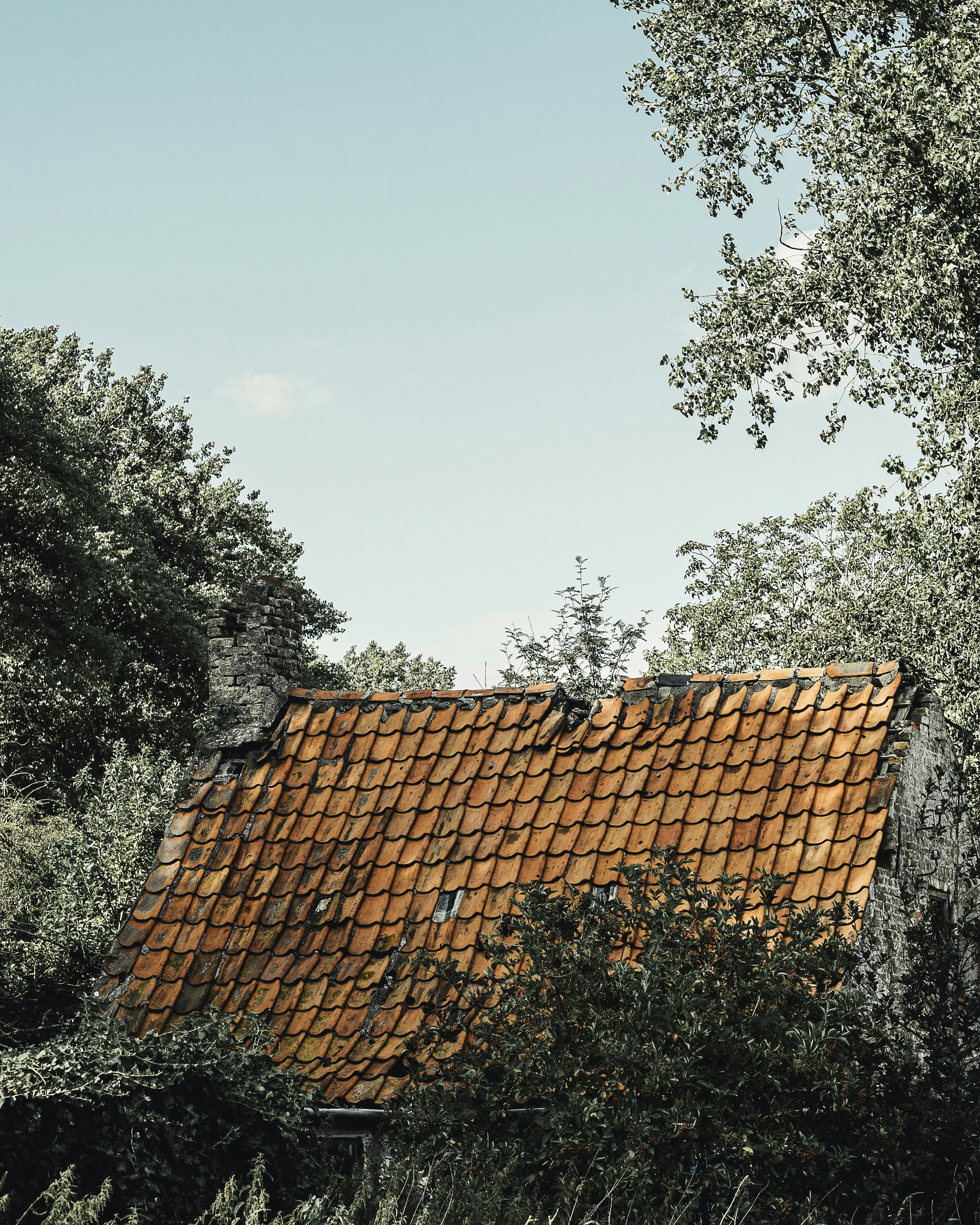 brown roof tiles