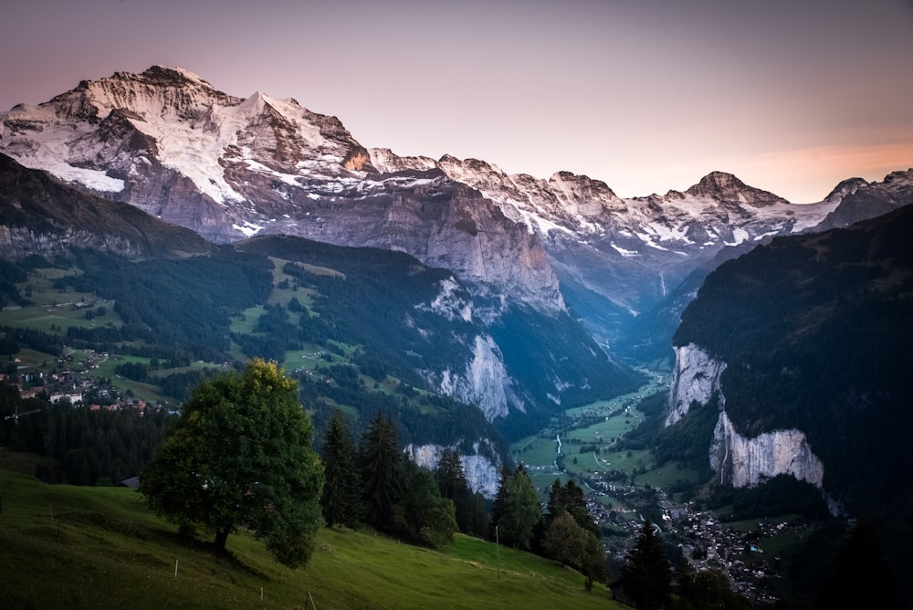 green and white mountains