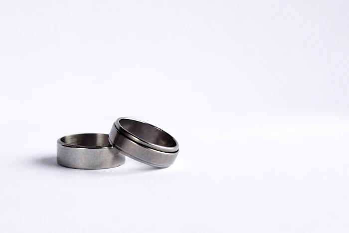 Pair of polished silver bands