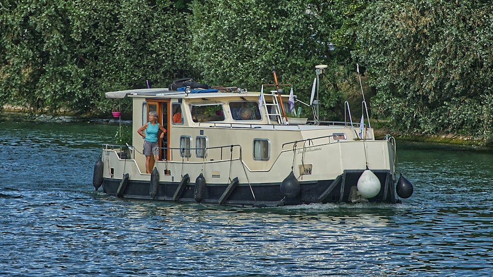 white fishing boat