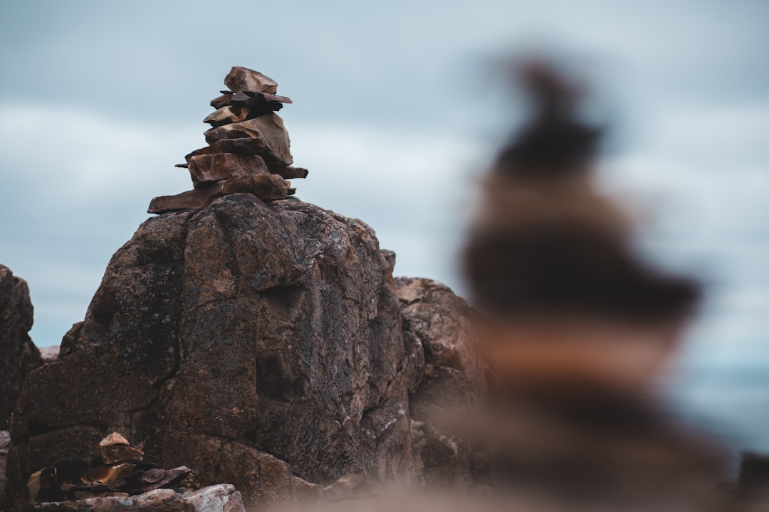 stacked brown rocks