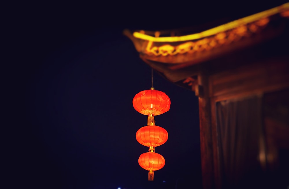 red and orange Chinese lantern