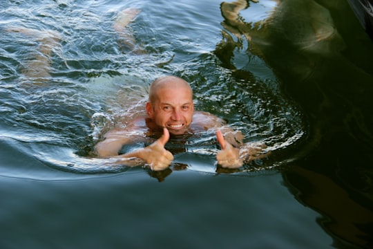 person in water in Lake Powell United States