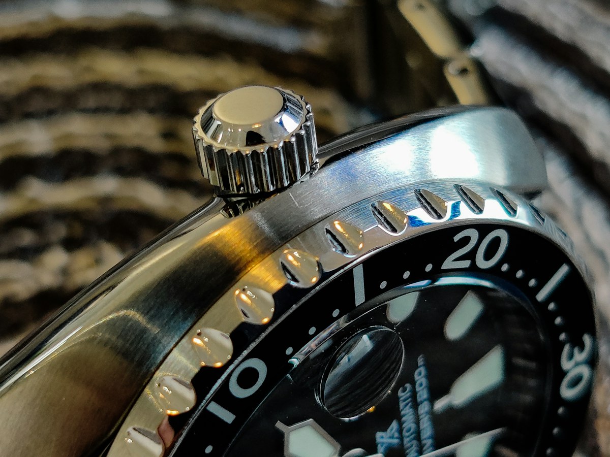 Close-up of a round watch case and dial, illustrating the visual proportions of a watch.