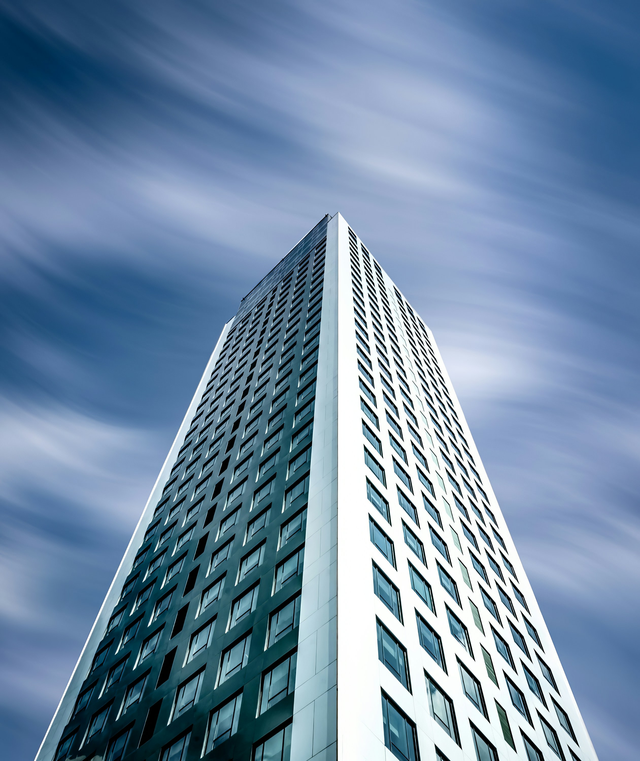 low angle photography of white building