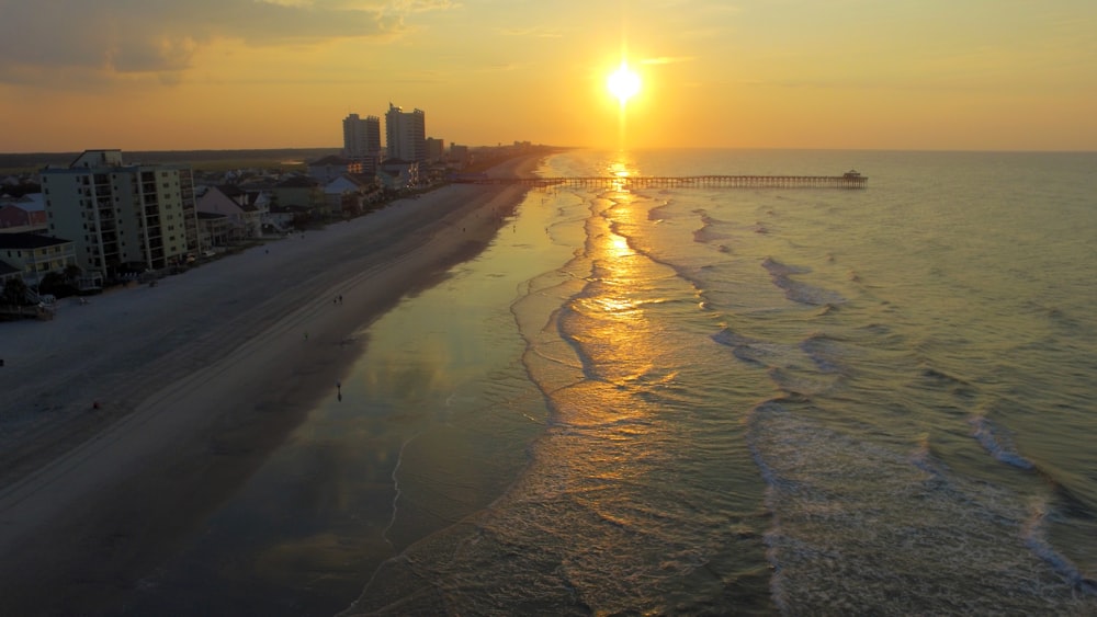 aerial photography body of water