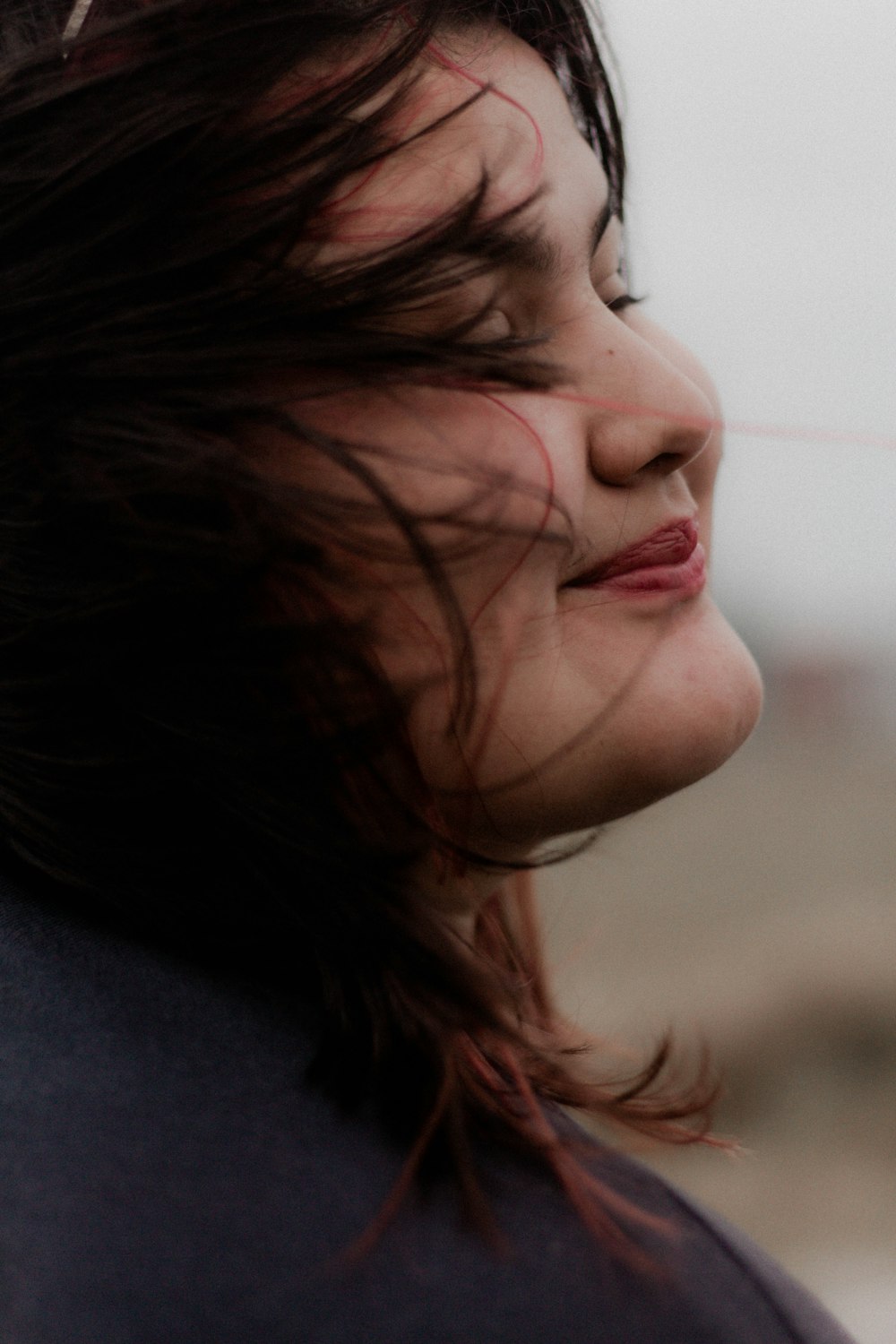 photo of woman with red lips