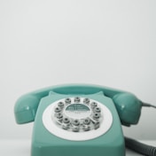 teal rotary telephone