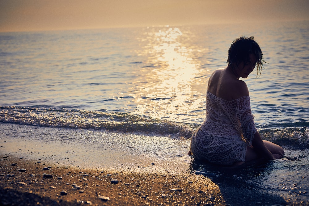 woman on seashore