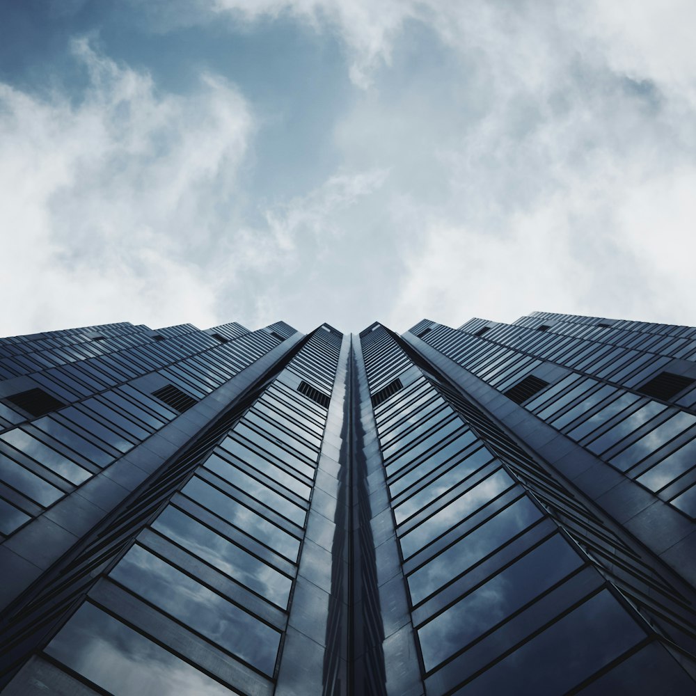 low-angle photography of buildings