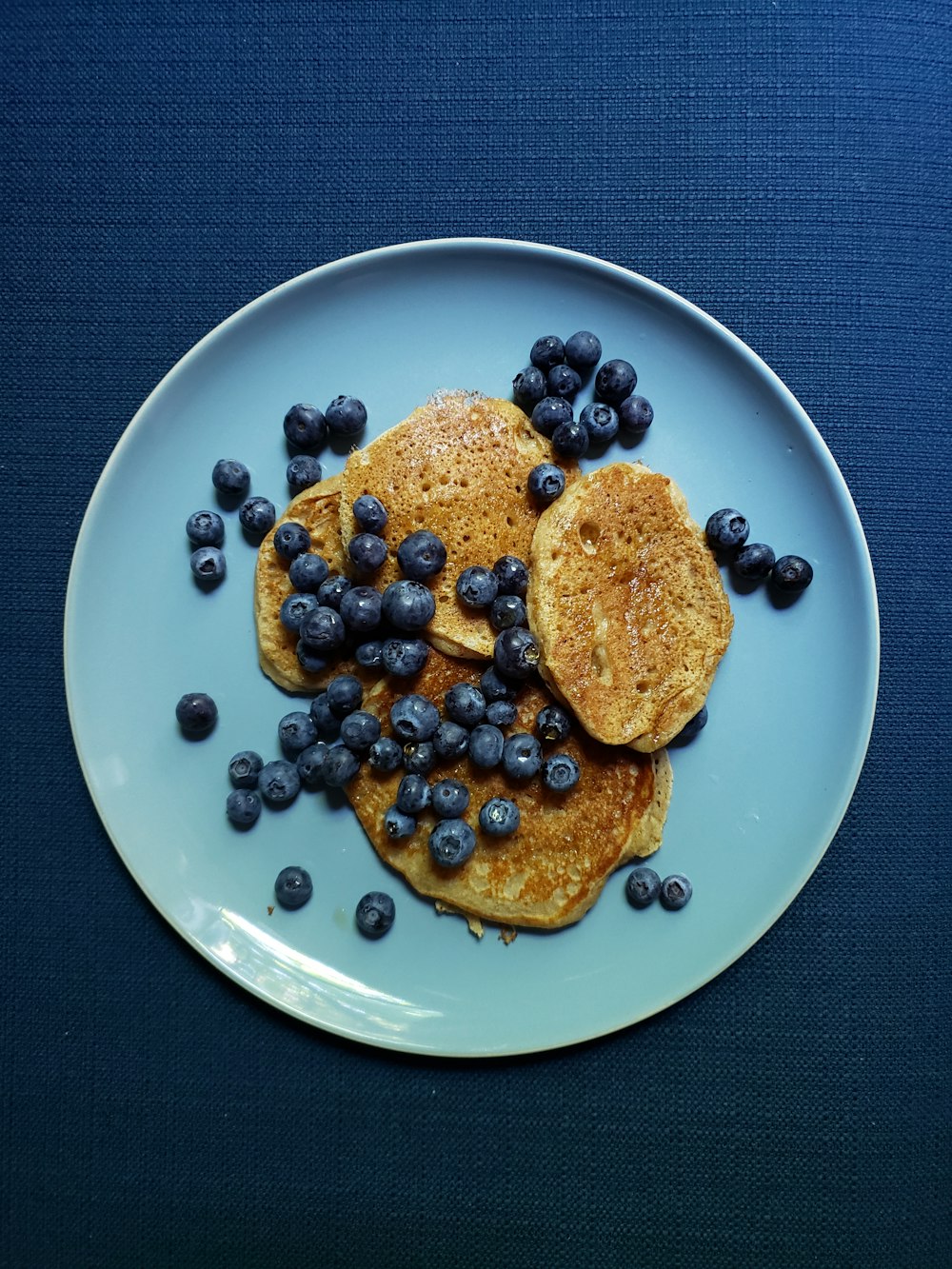 pancake and blueberries platter