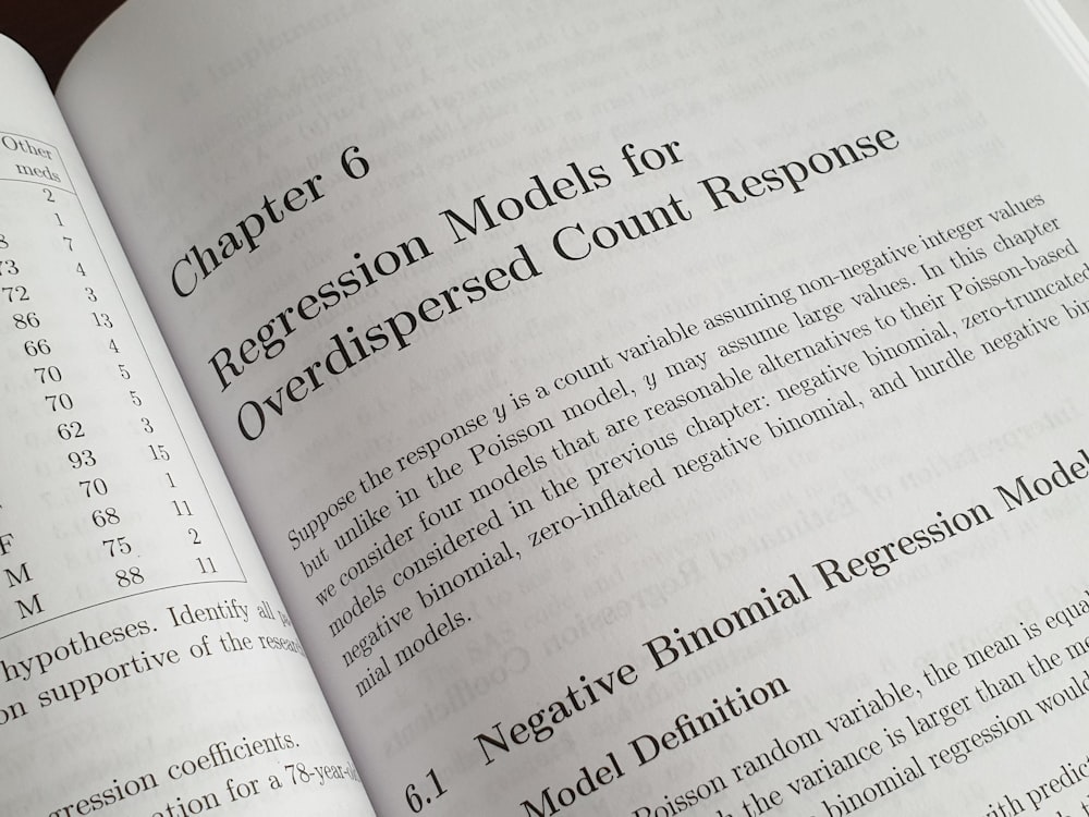 Chapter 6 과분산 CountResponse에 대한 회귀 모델 책 페이지