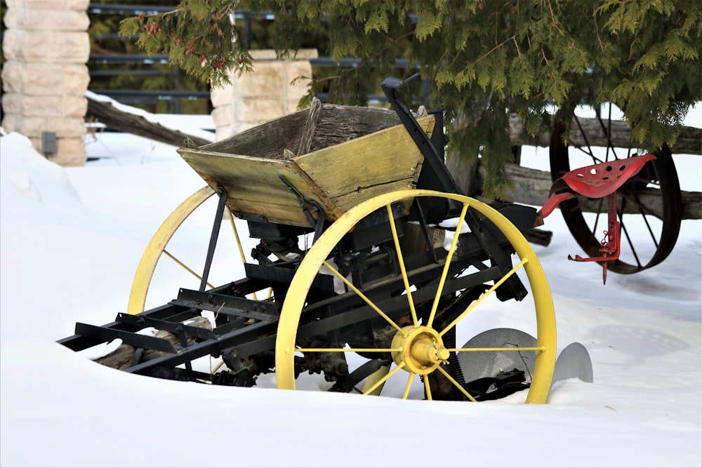 yellow and black tractor