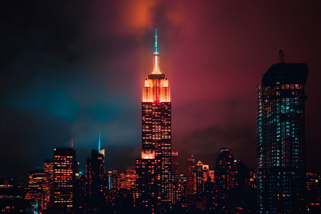 lighted city buildings during nighttime