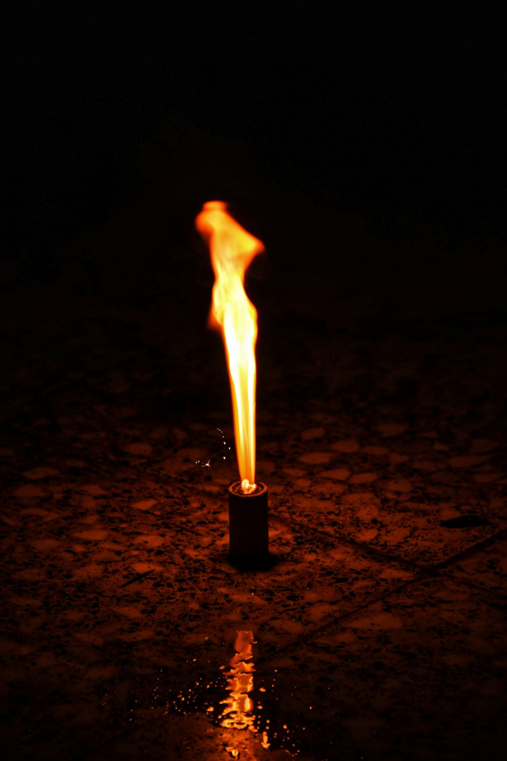 flaming stick