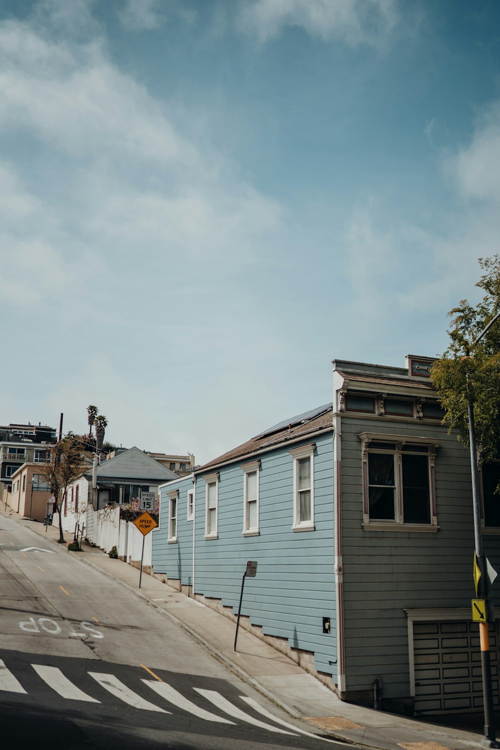 blue house during daytime