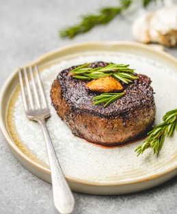 beef steak with fork