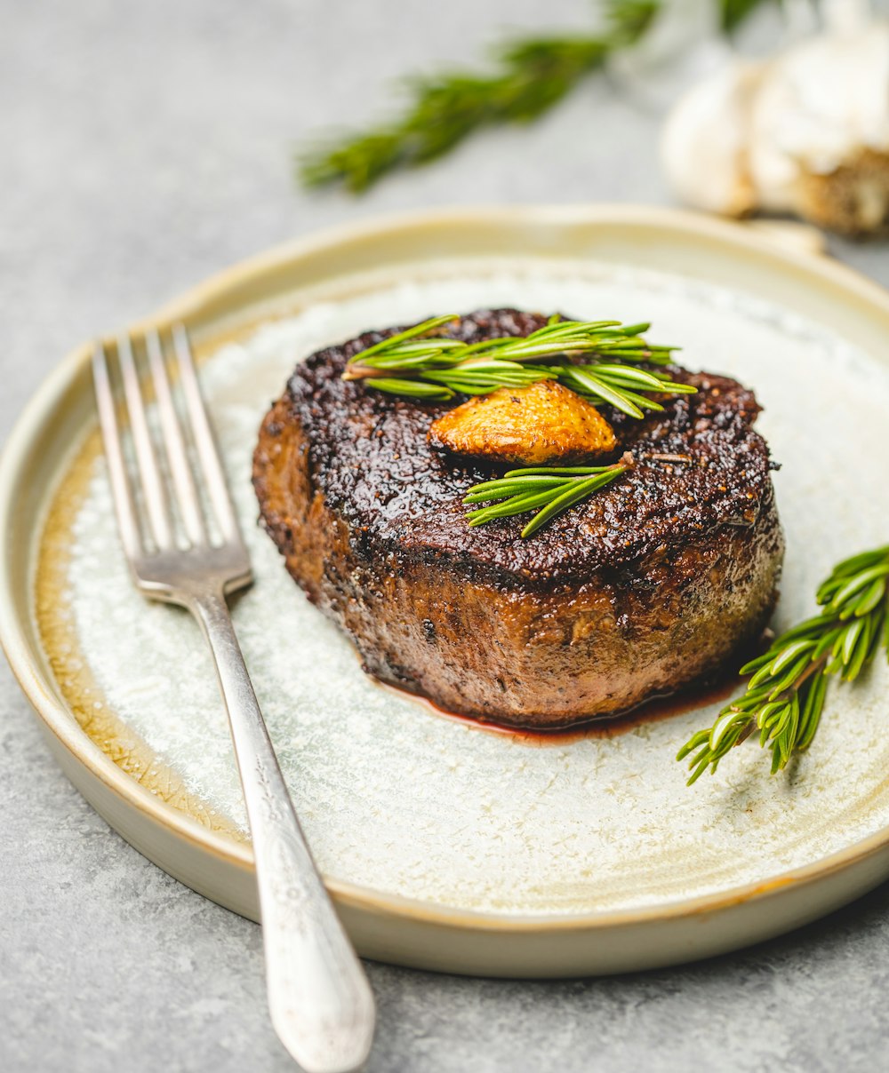 beef steak with fork