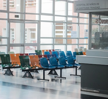 empty gang chairs indoors