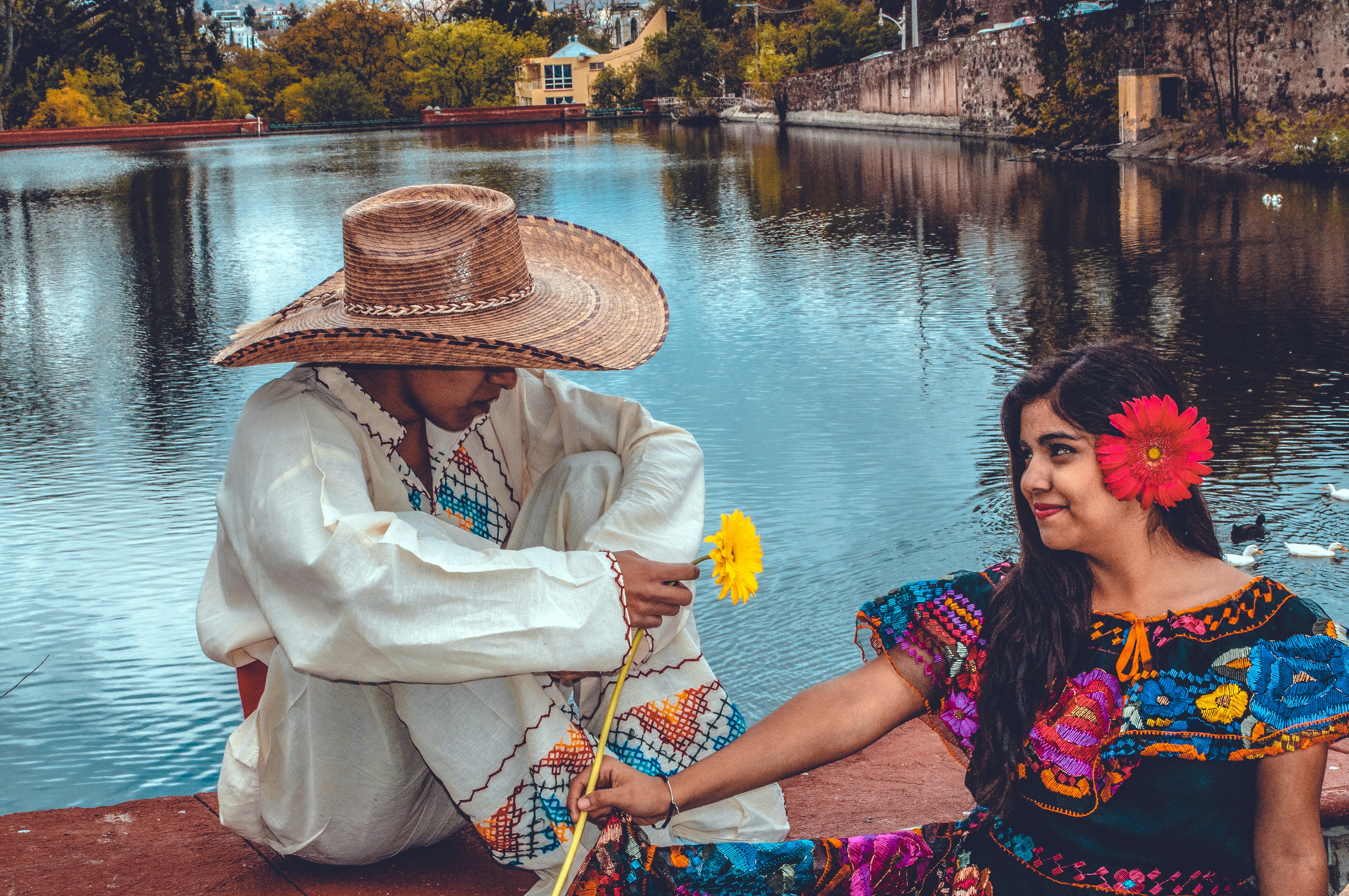 woman sitting beside man
