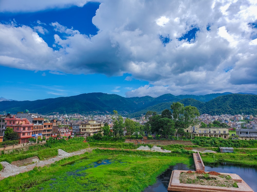 aerial view of buildings