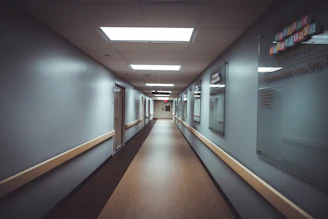 building hallway with lights