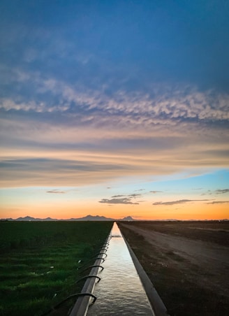 grass field under cloudy sky