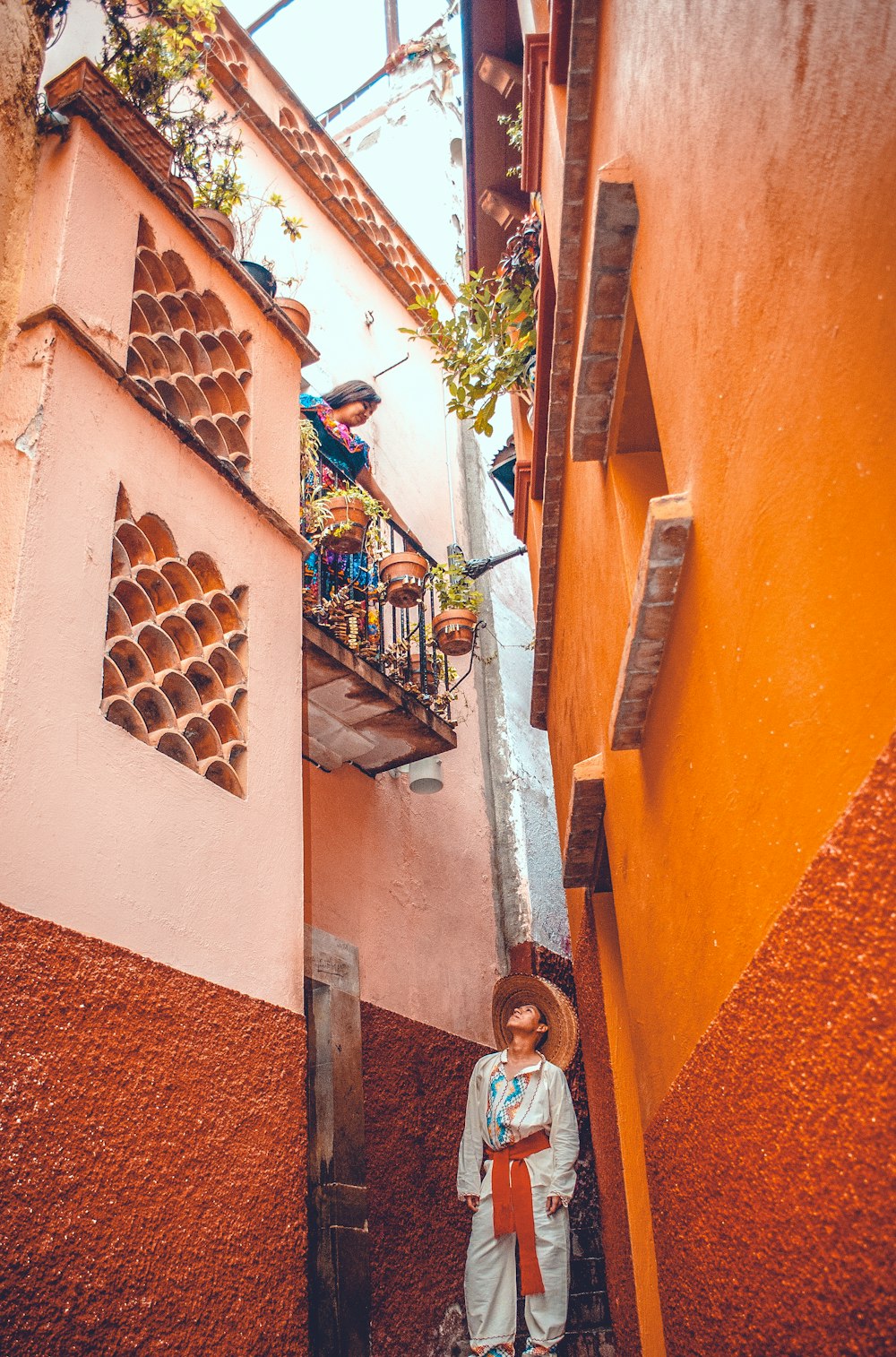 woman standing on terrace