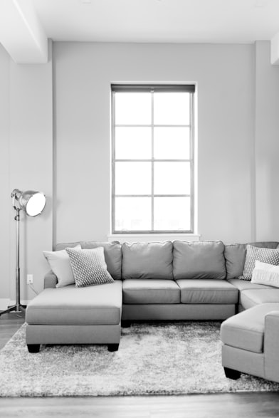 gray fabric sectional sofa