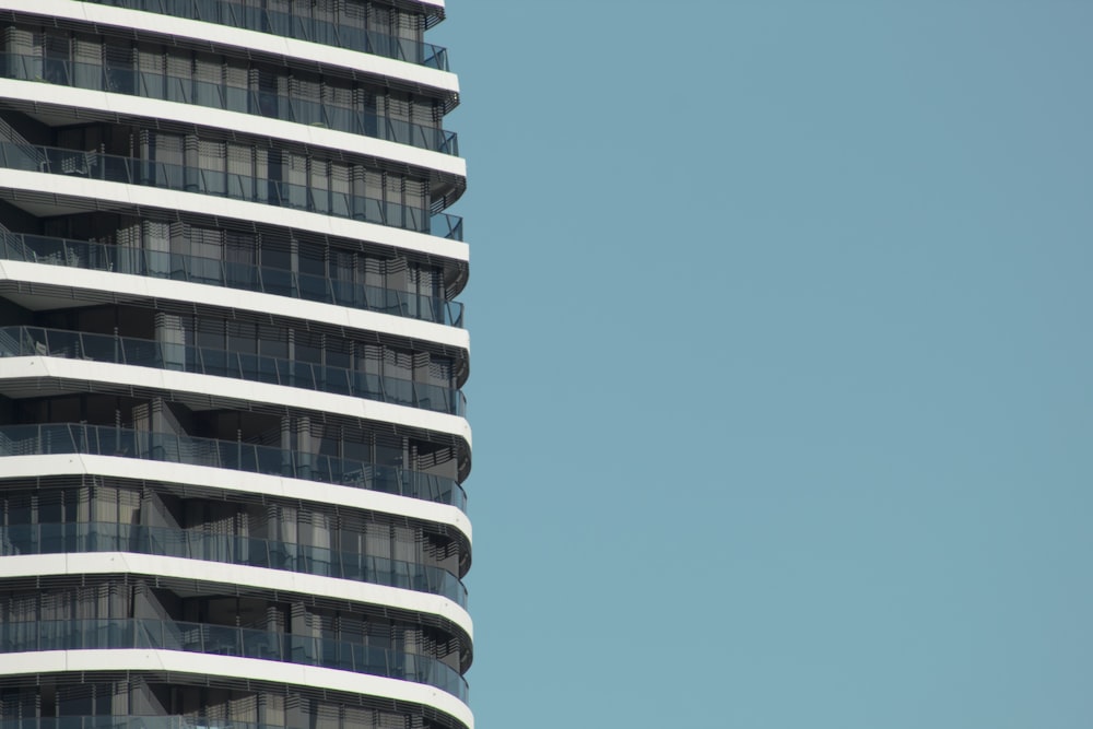 architectural photo of gray and white building