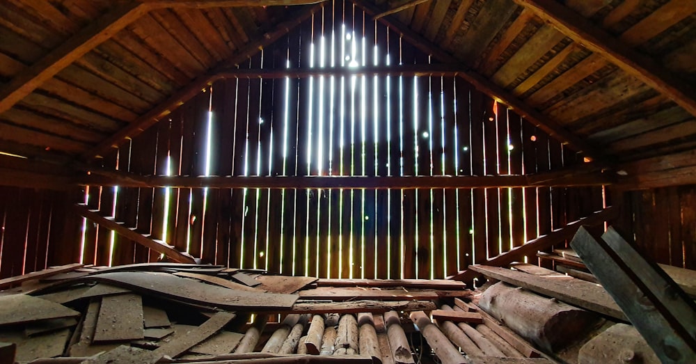 brown wooden room \