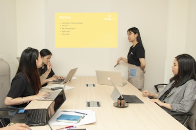 four women inside room