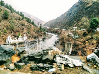 A serene landscape showcasing nature and cultural heritage.