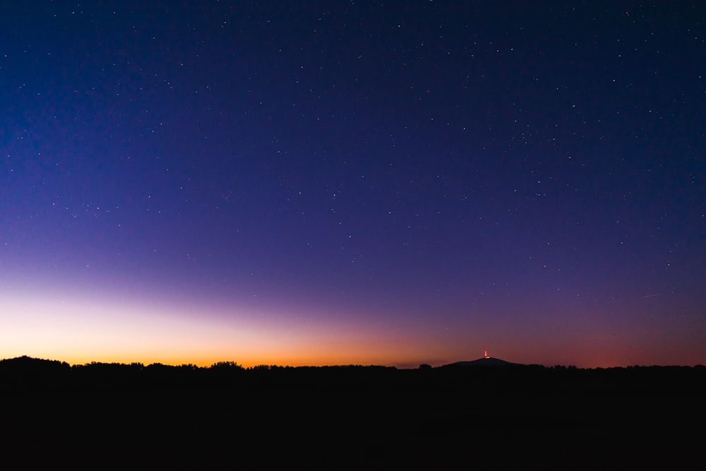 dusk sky and silhouette of the plains