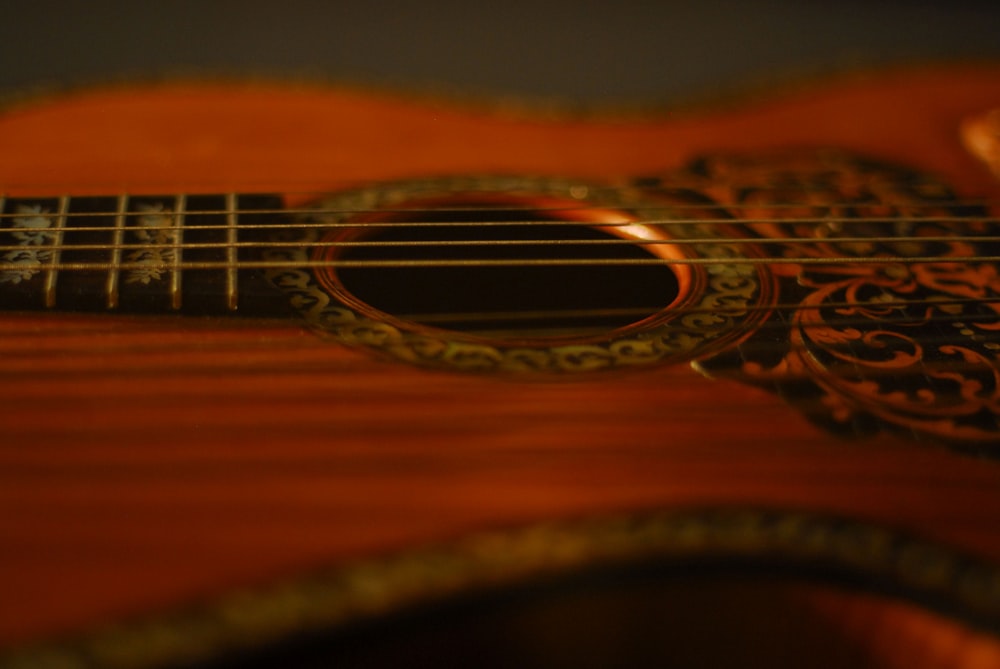 red acoustic guitar