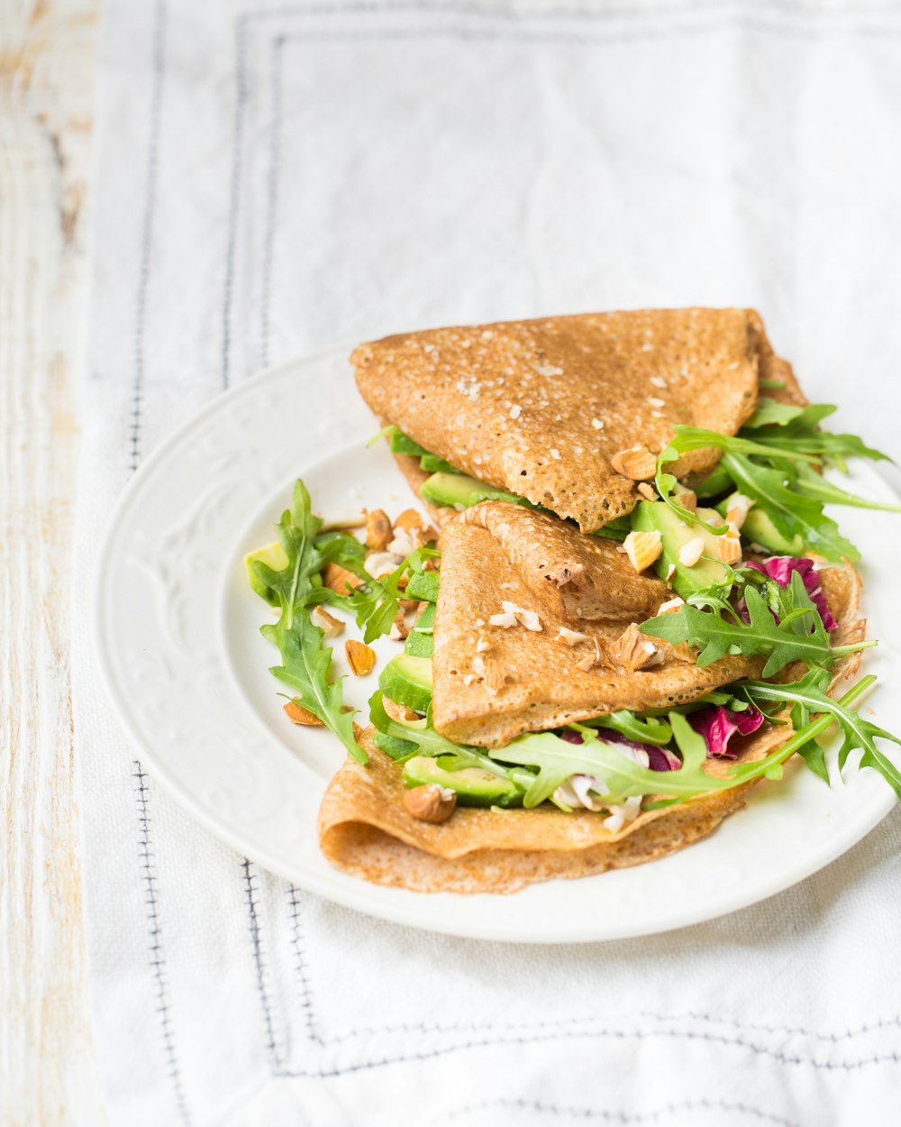 pancake with vegetables in plate