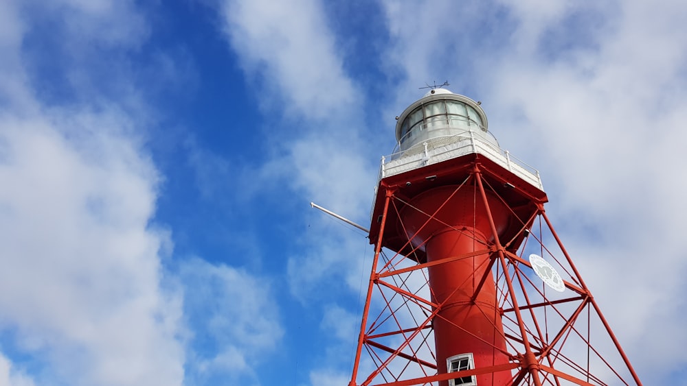 white and red tower