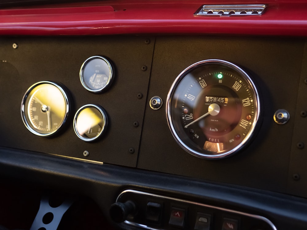 close-up photography of vehicle dashboard