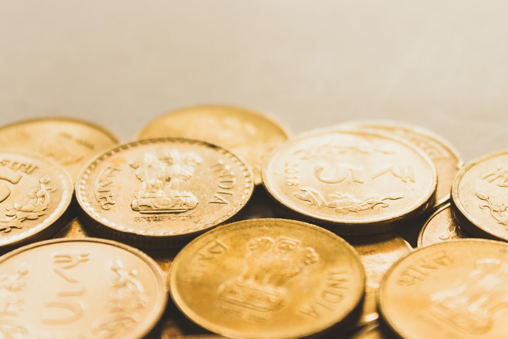 round gold-colored coin lot