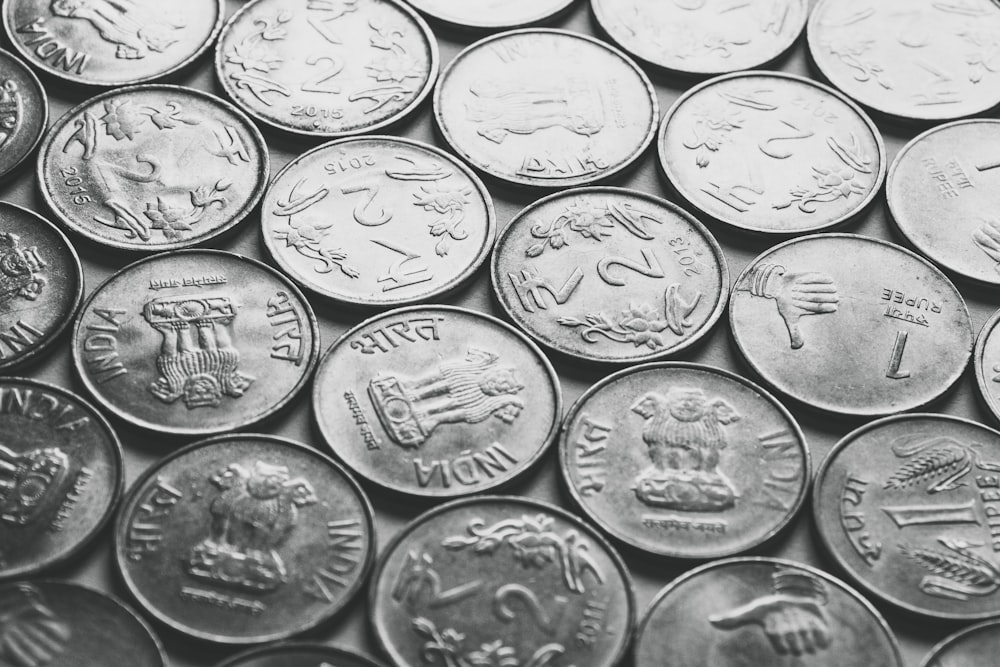 round silver-colored coin lot